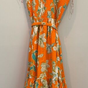 Flying Tomato Orange Maxi Sundress Resort Wear